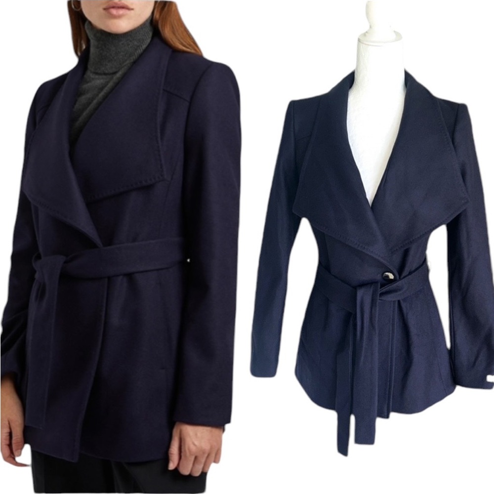 Ted Baker London Navy Wrap Belted Trench Coat